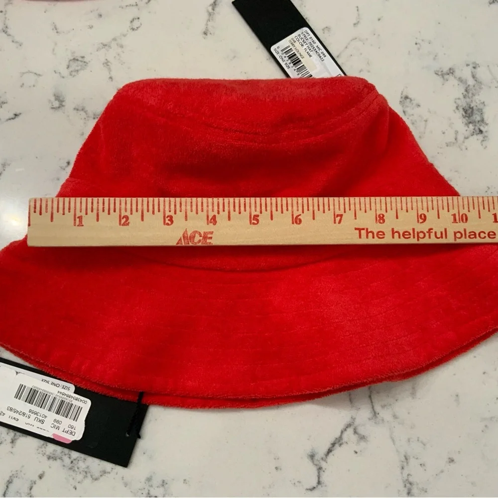 Gianni Bini Terry Cloth Bucket Hat Red New With Tags